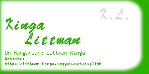 kinga littman business card